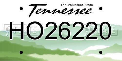 HO26220 Tennessee License Plate