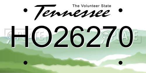 HO26270 Tennessee License Plate
