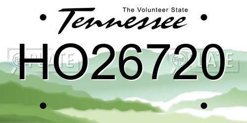 HO26720 Tennessee License Plate