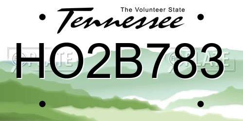 HO2B783 Tennessee License Plate