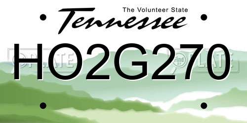 HO2G270 Tennessee License Plate
