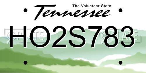 HO2S783 Tennessee License Plate