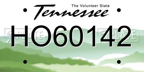 HO60142 Tennessee License Plate