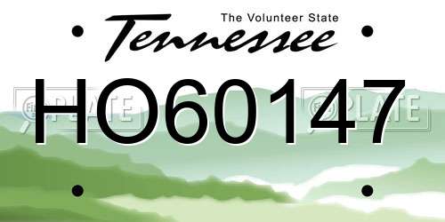 HO60147 Tennessee License Plate