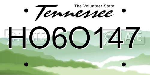 HO6O147 Tennessee License Plate