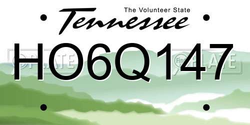 HO6Q147 Tennessee License Plate