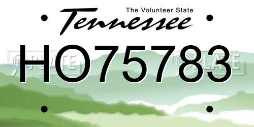 HO75783 Tennessee License Plate