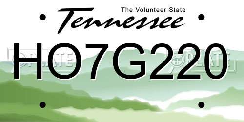 HO7G220 Tennessee License Plate