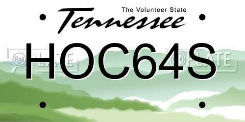 HOC64S Tennessee License Plate