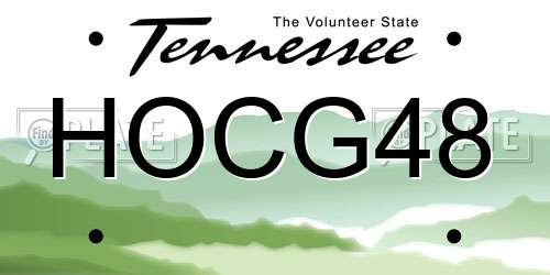 HOCG48 Tennessee License Plate
