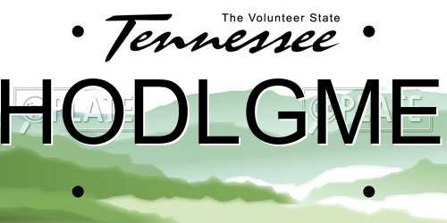HODLGME Tennessee License Plate
