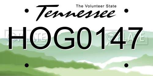 HOG0147 Tennessee License Plate