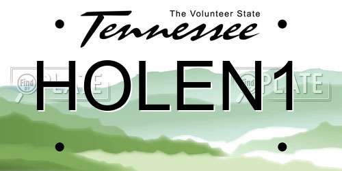 HOLEN1 Tennessee License Plate