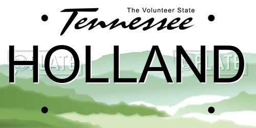 HOLLAND Tennessee License Plate