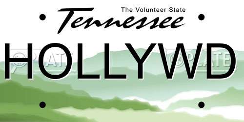 HOLLYWD Tennessee License Plate