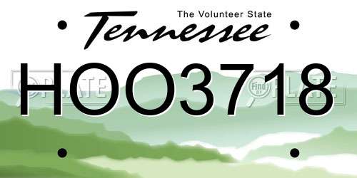HOO3718 Tennessee License Plate