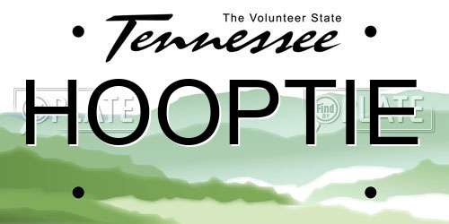 HOOPTIE Tennessee License Plate