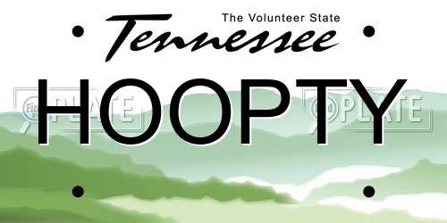 HOOPTY Tennessee License Plate