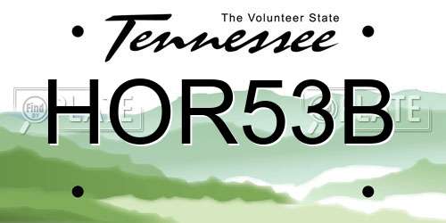 HOR53B Tennessee License Plate