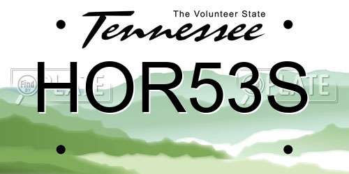HOR53S Tennessee License Plate