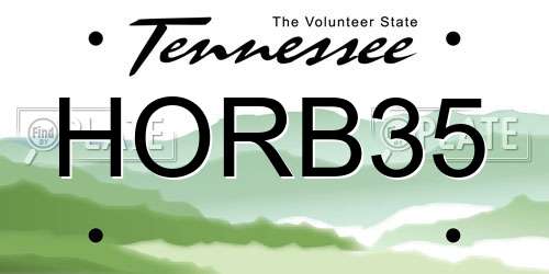 HORB35 Tennessee License Plate