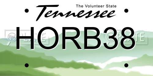 HORB38 Tennessee License Plate