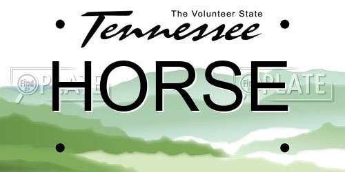 HORSE Tennessee License Plate