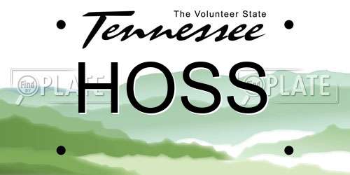 HOSS Tennessee License Plate