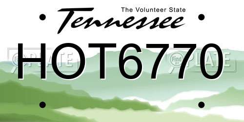 HOT6770 Tennessee License Plate
