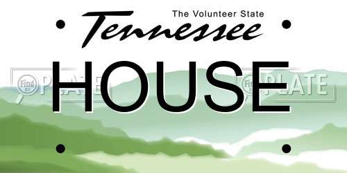 HOUSE Tennessee License Plate