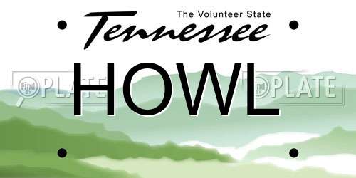 HOWL Tennessee License Plate