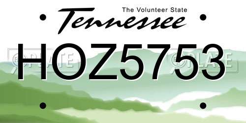 HOZ5753 Tennessee License Plate
