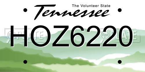 HOZ6220 Tennessee License Plate