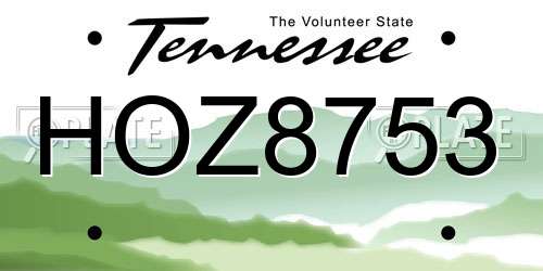 HOZ8753 Tennessee License Plate