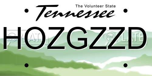 HOZGZZD Tennessee License Plate
