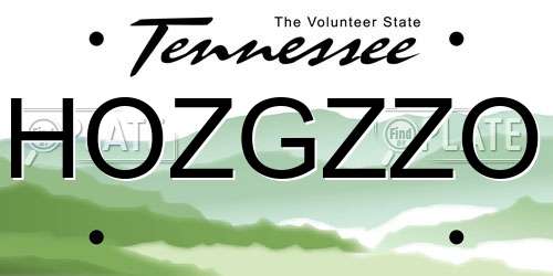 HOZGZZO Tennessee License Plate