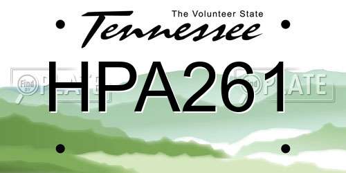 HPA261 Tennessee License Plate
