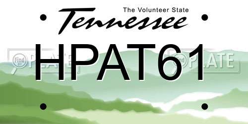 HPAT61 Tennessee License Plate