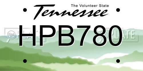HPB780 Tennessee License Plate