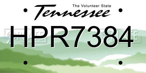 HPR7384 Tennessee License Plate