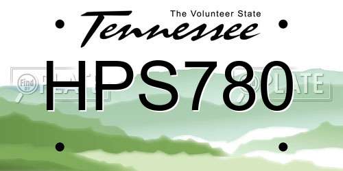 HPS780 Tennessee License Plate