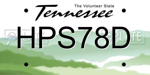 HPS78D Tennessee License Plate