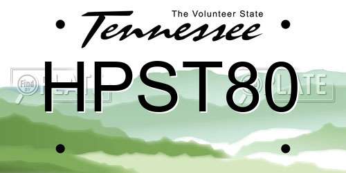HPST80 Tennessee License Plate
