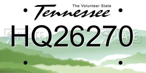 HQ26270 Tennessee License Plate