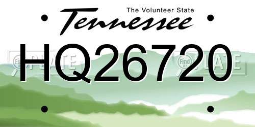 HQ26720 Tennessee License Plate