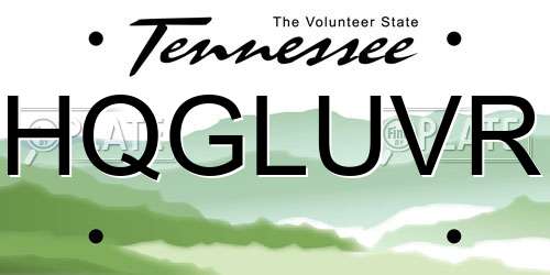 HQGLUVR Tennessee License Plate