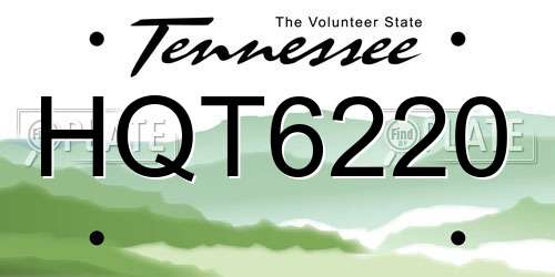 HQT6220 Tennessee License Plate
