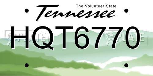 HQT6770 Tennessee License Plate