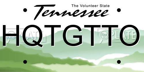 HQTGTTO Tennessee License Plate