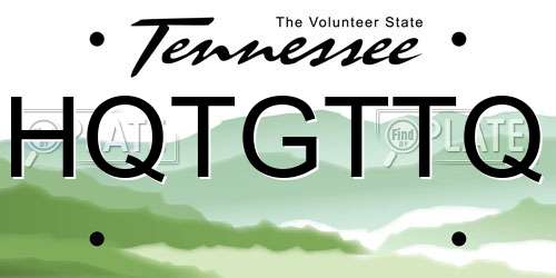 HQTGTTQ Tennessee License Plate
